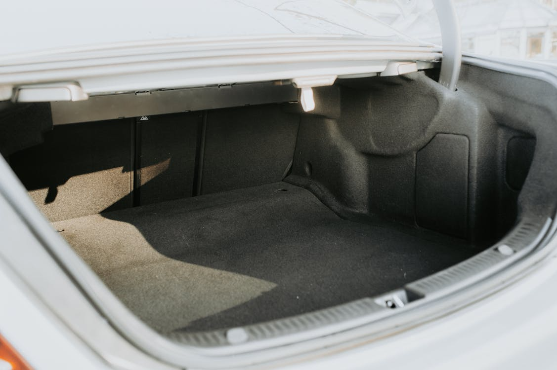 Boot space in a car.