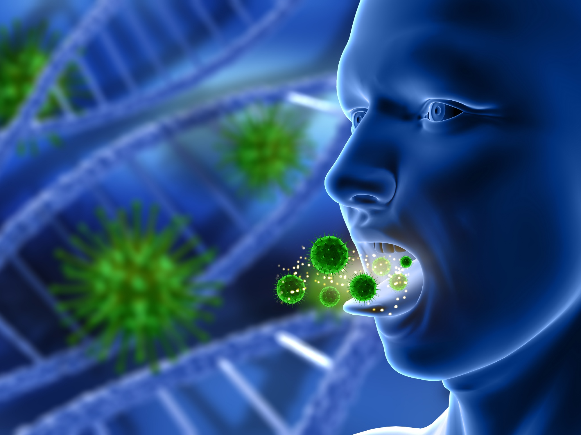 Depiction of an infection in the mouth.