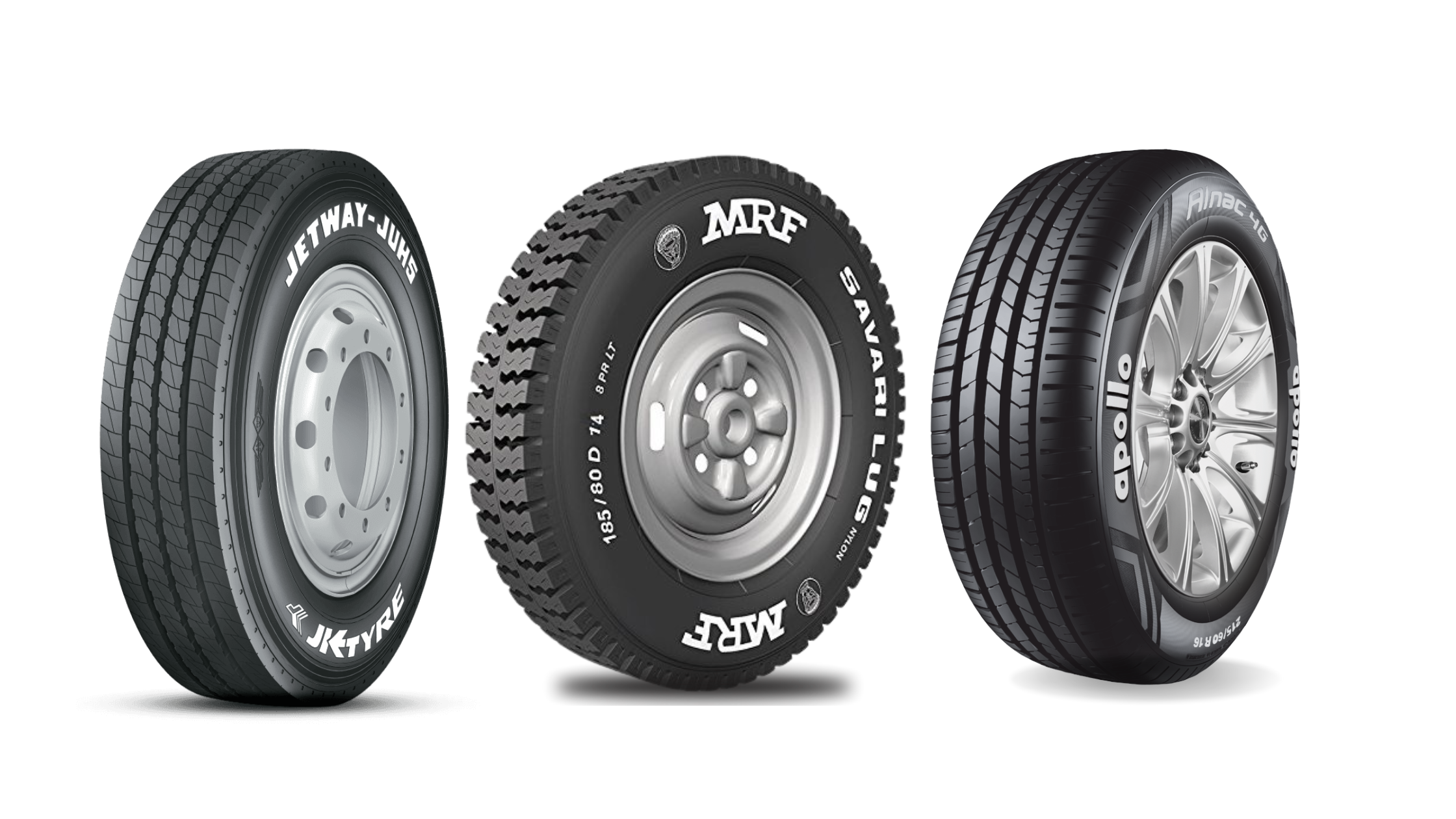 Tyres from different brands