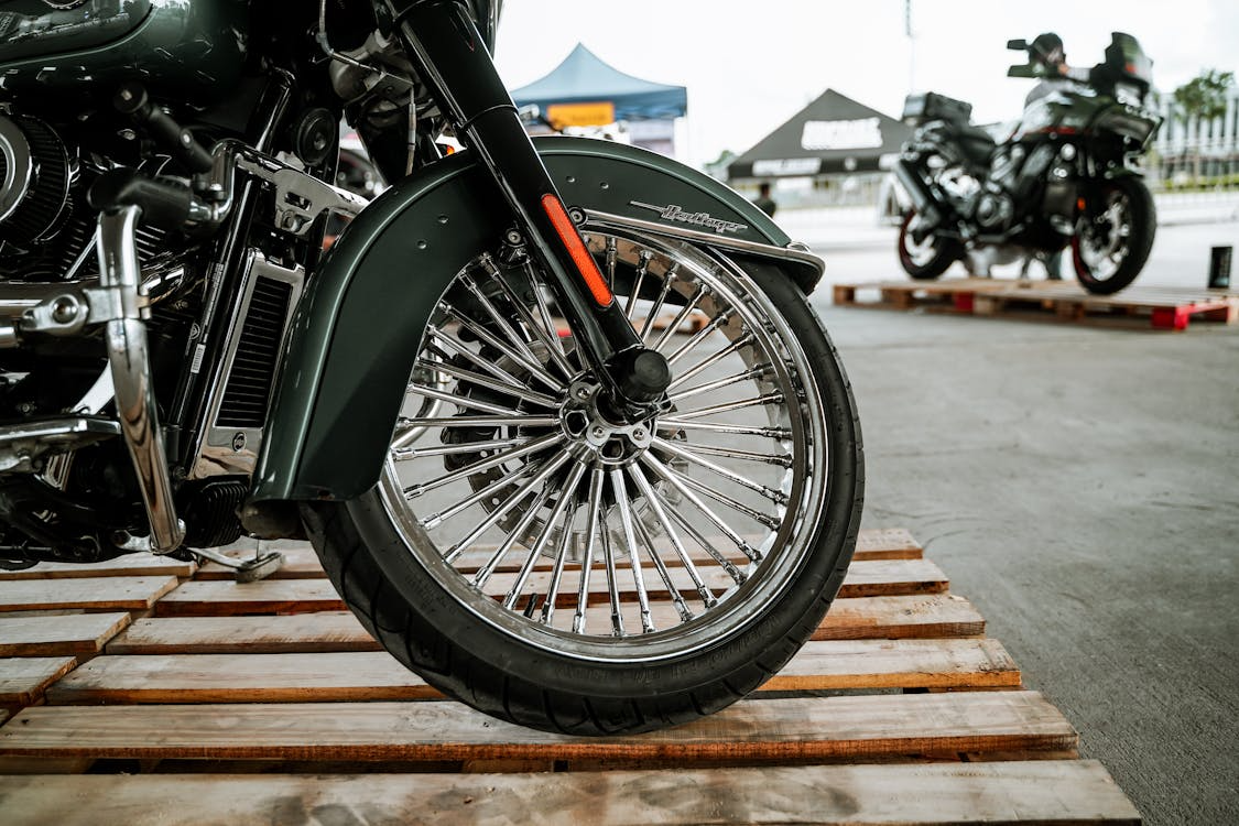 A parked bike.