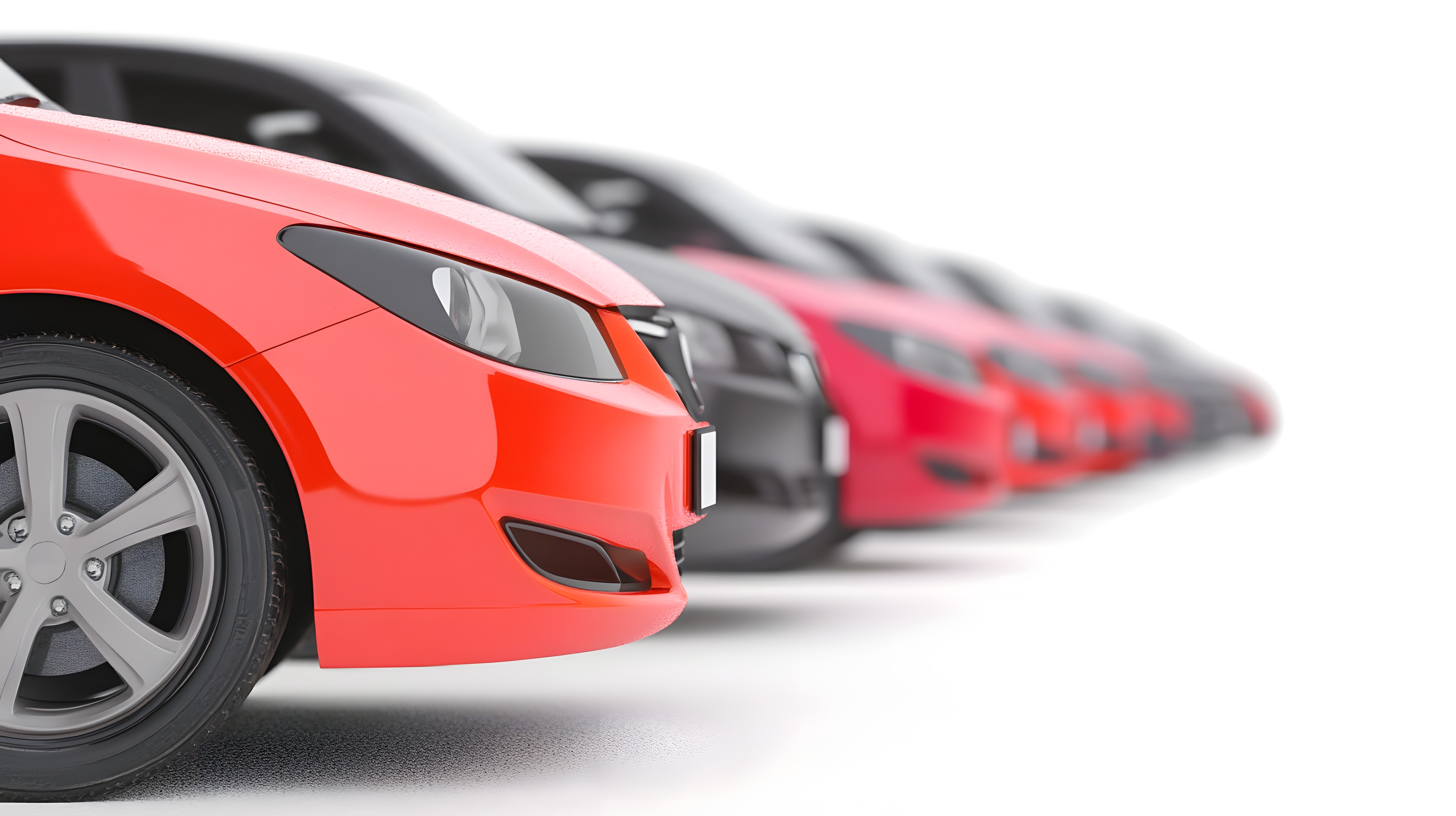 A line up of cars.